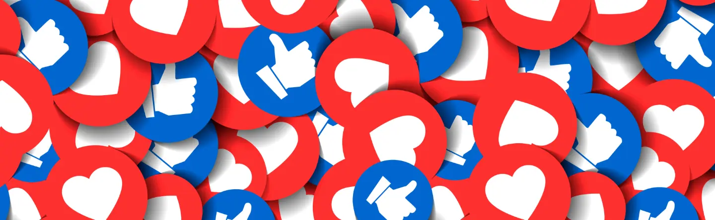 Social media thumb and heart icons